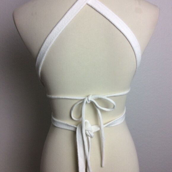 Solid & Striped Bikini Top Camilla Striped Knit Criss Cross Wrap Swimwear - Picture 6 of 6